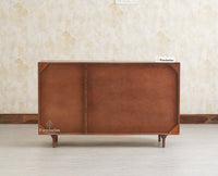 Horniman Circle Solid Wood Three Door Sideboard Cabinet Furniselan Brown Finish