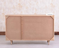 Horniman Circle Solid Wood Three Door Sideboard Cabinet Furniselan Natural Fiinish