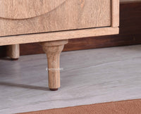 Horniman Circle Solid Wood Three Door Sideboard Cabinet Furniselan Natural Fiinish