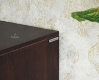 Horniman Circle Solid Wood Three Door Sideboard Cabinet Furniselan Grey Finish