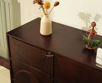 Horniman Circle Solid Wood Two Door Sideboard Cabinet Furniselan-Grey Finish