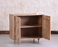 Horniman Circle Solid Wood Two Door Sideboard Cabinet Furniselan Natural Finish