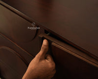 Horniman Circle Solid Wood Two Door Sideboard Cabinet Furniselan-Grey Finish