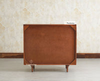 Horniman Circle Solid Wood Two Door Sideboard Cabinet Furniselan Brown Finish