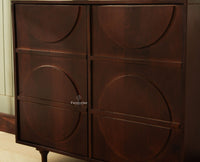 Horniman Circle Solid Wood Two Door Sideboard Cabinet Furniselan-Grey Finish