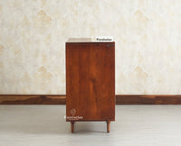 Horniman Circle Solid Wood Two Door Sideboard Cabinet Furniselan Brown Finish