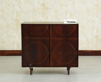 Horniman Circle Solid Wood Two Door Sideboard Cabinet Furniselan-Grey Finish