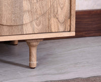 Horniman Circle Solid Wood Two Door Sideboard Cabinet Furniselan Natural Finish