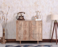 Horniman Circle Solid Wood Two Door Sideboard Cabinet Furniselan Natural Finish