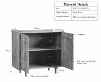 Horniman Circle Solid Wood Two Door Sideboard Cabinet Furniselan-Grey Finish