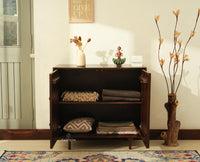 Horniman Circle Solid Wood Two Door Sideboard Cabinet Furniselan-Grey Finish