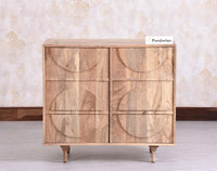 Horniman Circle Solid Wood Two Door Sideboard Cabinet Furniselan Natural Finish