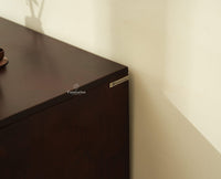 Horniman Circle Solid Wood Two Door Sideboard Cabinet Furniselan-Grey Finish