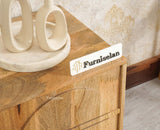 Horniman Circle Wooden One Door Bedside Table Nightstand Natural Finish