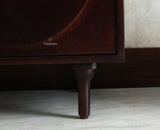 Horniman Circle Wooden One Door Bedside Table Nightstand Grey Finish