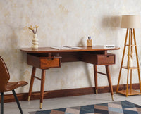 Hosur Solid Mango Wood Two Drawer Study Table Furniselan Brown-Finish