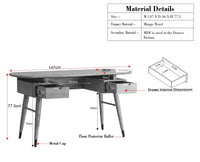 Hosur Solid Mango Wood Two Drawer Study Table Furniselan Brown-Finish