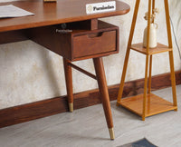 Hosur Solid Mango Wood Two Drawer Study Table With Chair - Study Table - Furniselan - Brown-Finish