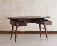 Hosur Solid Mango Wood Two Drawer Study Table With Chair - Study Table - Furniselan - Grey-Finish