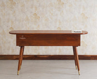 Hosur Solid Mango Wood Two Drawer Study Table With Chair - Study Table - Furniselan - Brown-Finish