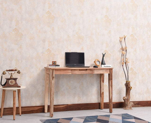 Hyderabad Study Table with one Drawer Furniselan Natural Finish