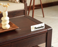 Ibiza Modern Coffee Table Two Drawers Grey Finish