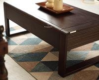 Ibiza Modern Coffee Table Two Drawers Grey Finish