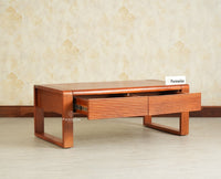 Ibiza Modern Coffee Table Two Drawers Brown Finish