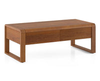 Ibiza Modern Coffee Table Two Drawers Furniselan Light Brown Finish