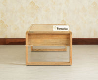 Ibiza Modern Coffee Table Two Drawers Natural Finish