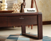Ibiza Modern Coffee Table Two Drawers Grey Finish