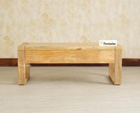 Ibiza Modern Coffee Table Two Drawers Natural Finish