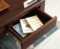 Ibiza Modern Coffee Table Two Drawers Grey Finish