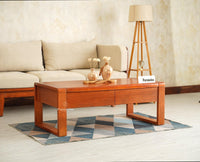 Ibiza Modern Coffee Table Two Drawers Brown Finish