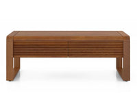 Ibiza Modern Coffee Table Two Drawers Furniselan Light Brown Finish