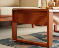 Ibiza Modern Coffee Table Two Drawers Brown Finish
