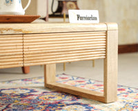 Ibiza Modern Coffee Table Two Drawers Natural Finish