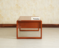 Ibiza Modern Coffee Table Two Drawers Brown Finish