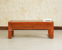 Ibiza Modern Coffee Table Two Drawers Brown Finish