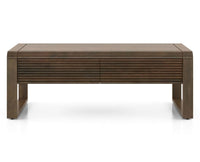 Ibiza Modern Coffee Table Two Drawers Furniselan Grey Finish