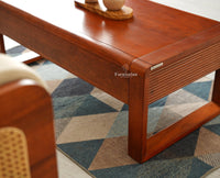 Ibiza Modern Coffee Table Two Drawers Brown Finish