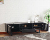 Indus Solid Wood Tv Cabinet - Tv Cabinet - Furniselan - Black-Finish