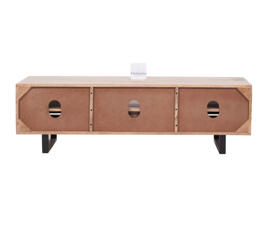 Indus Solid Wood Tv Cabinet - Tv Cabinet - Furniselan -Natural-Finish