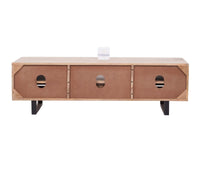 Indus Solid Wood Tv Cabinet - Tv Cabinet - Furniselan -Natural-Finish
