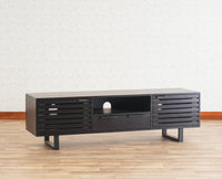 Indus Solid Wood Tv Cabinet - Tv Cabinet - Furniselan - Black-Finish