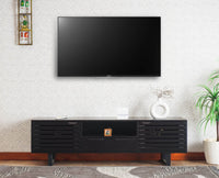 Indus Solid Wood Tv Cabinet - Tv Cabinet - Furniselan - Black-Finish