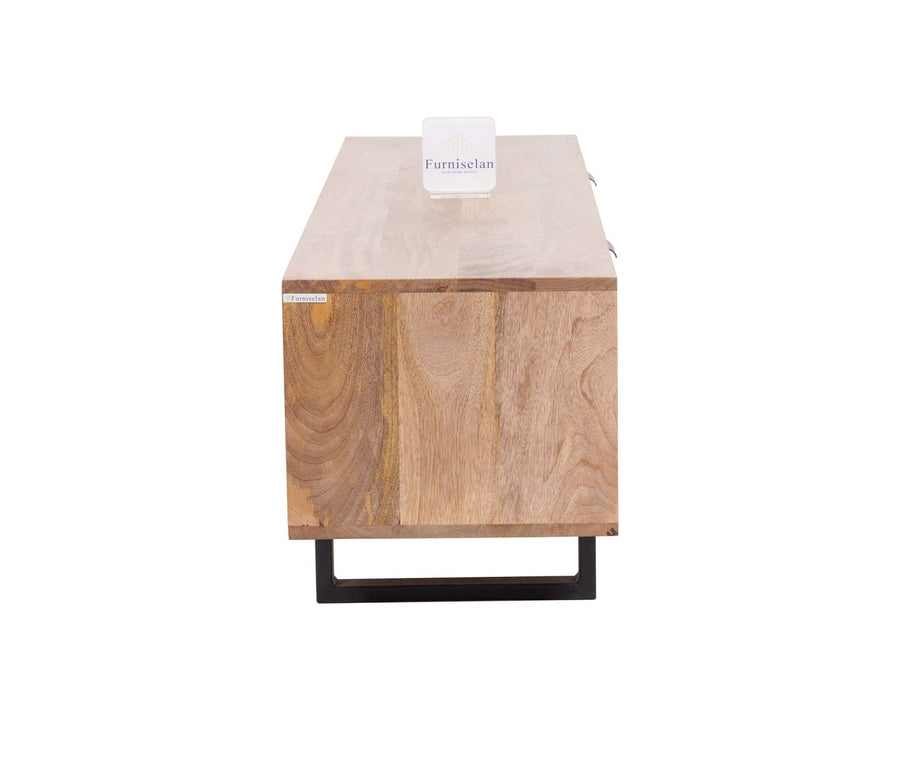Indus Solid Wood Tv Cabinet - Tv Cabinet - Furniselan -Natural-Finish