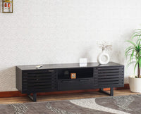 Indus Solid Wood Tv Cabinet - Tv Cabinet - Furniselan - Black-Finish