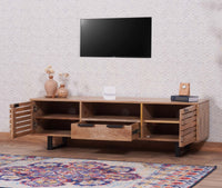 Indus Solid Wood Tv Cabinet - Tv Cabinet - Furniselan -Natural-Finish
