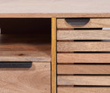 Indus Solid Wood Tv Cabinet - Tv Cabinet - Furniselan -Natural-Finish